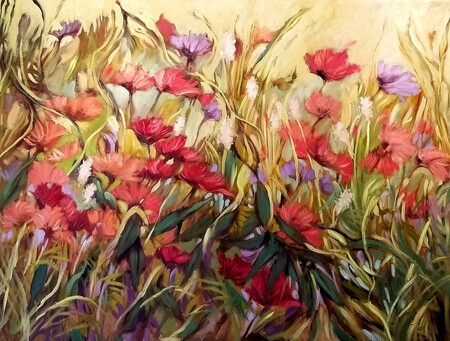 Ann Willsie, Wildflowers IV,36 x 48 oil on canvas