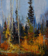 Patricia Falck, Brae Island Shoreline, Oil on Canvas, 18X18 in