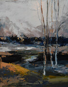 Patricia Falck, November Skies, Oil on Panel, 20X16