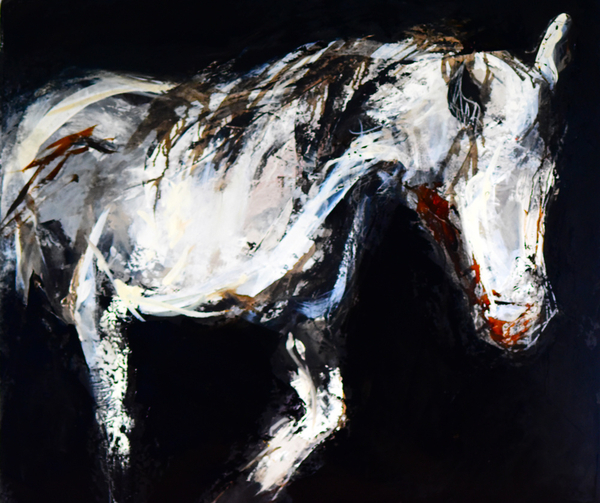 Patricia Falck, Warrior, Oil on Panel, 28X32 in