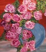 Terresa Tetar Roses in Blue Vase 1